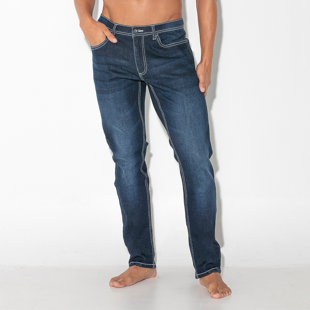 Pantalon jean slim fit 5 poches bleu marine Code 22