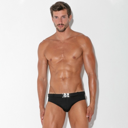 Bañador slip glam negro