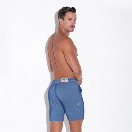 Pantalón corto bermudas de canalé Reflex azul