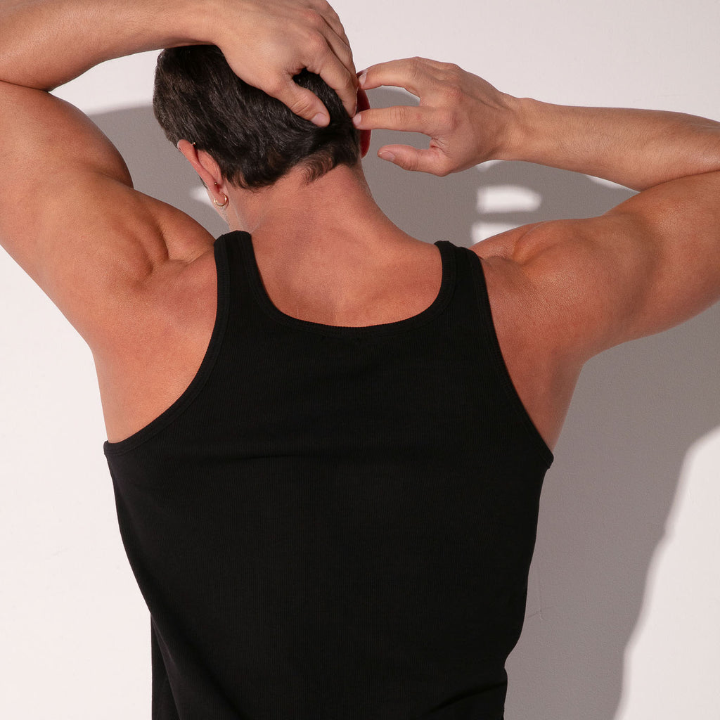 Camiseta tank de canalé essential negro