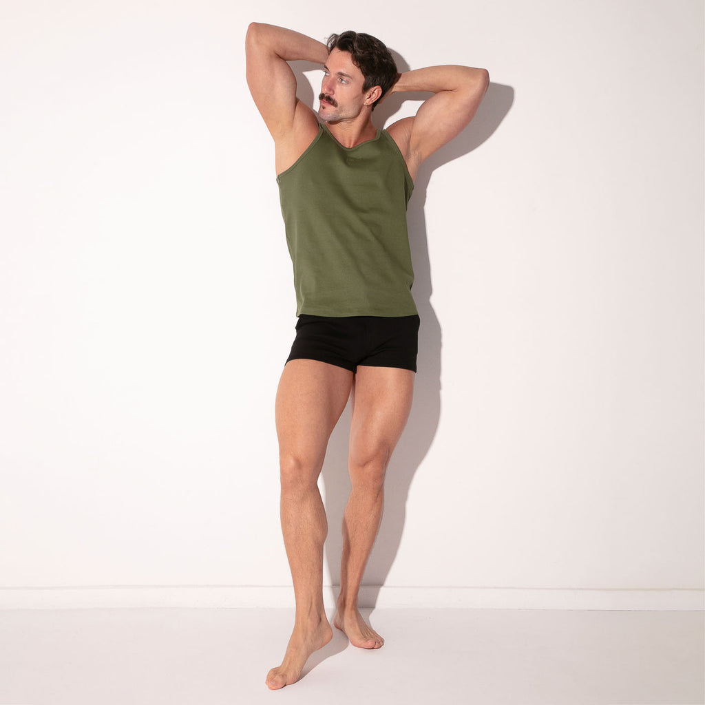ESSENTIAL RIB TANK TOP KHAKI