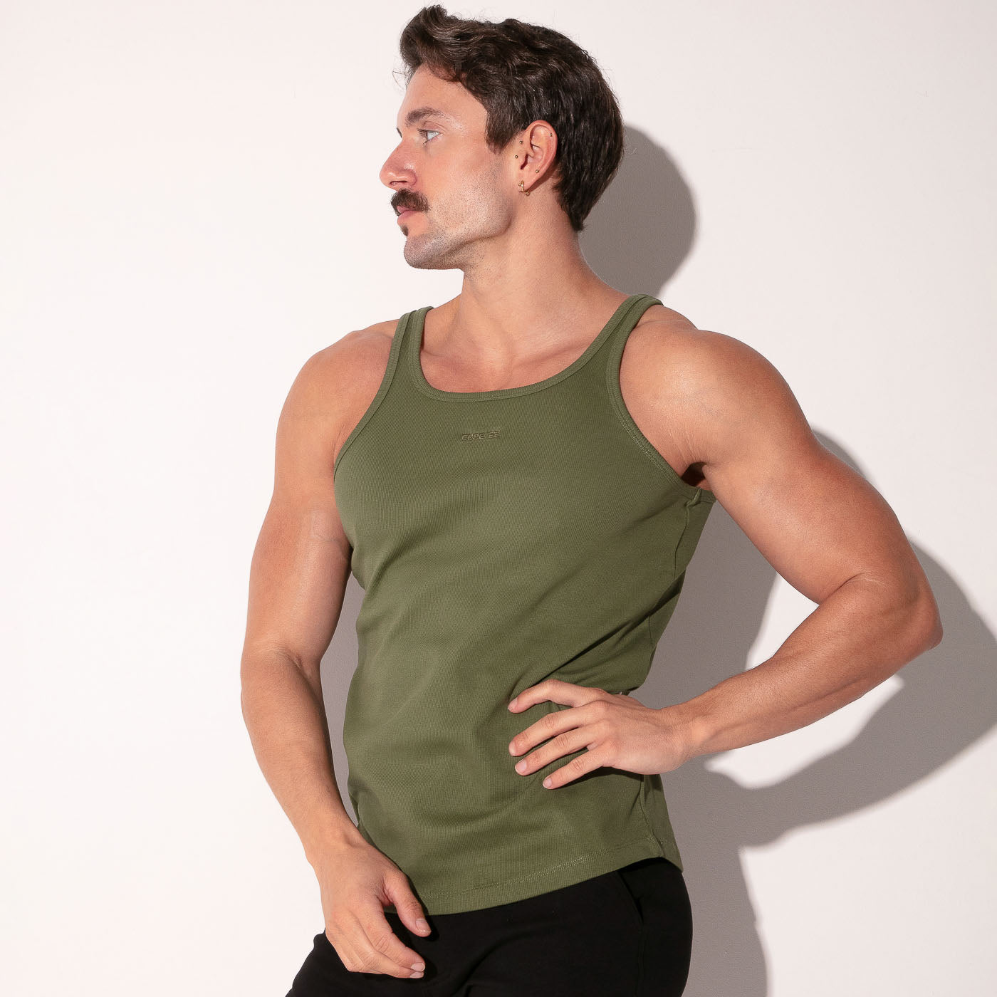 ESSENTIAL RIB TANK TOP KHAKI