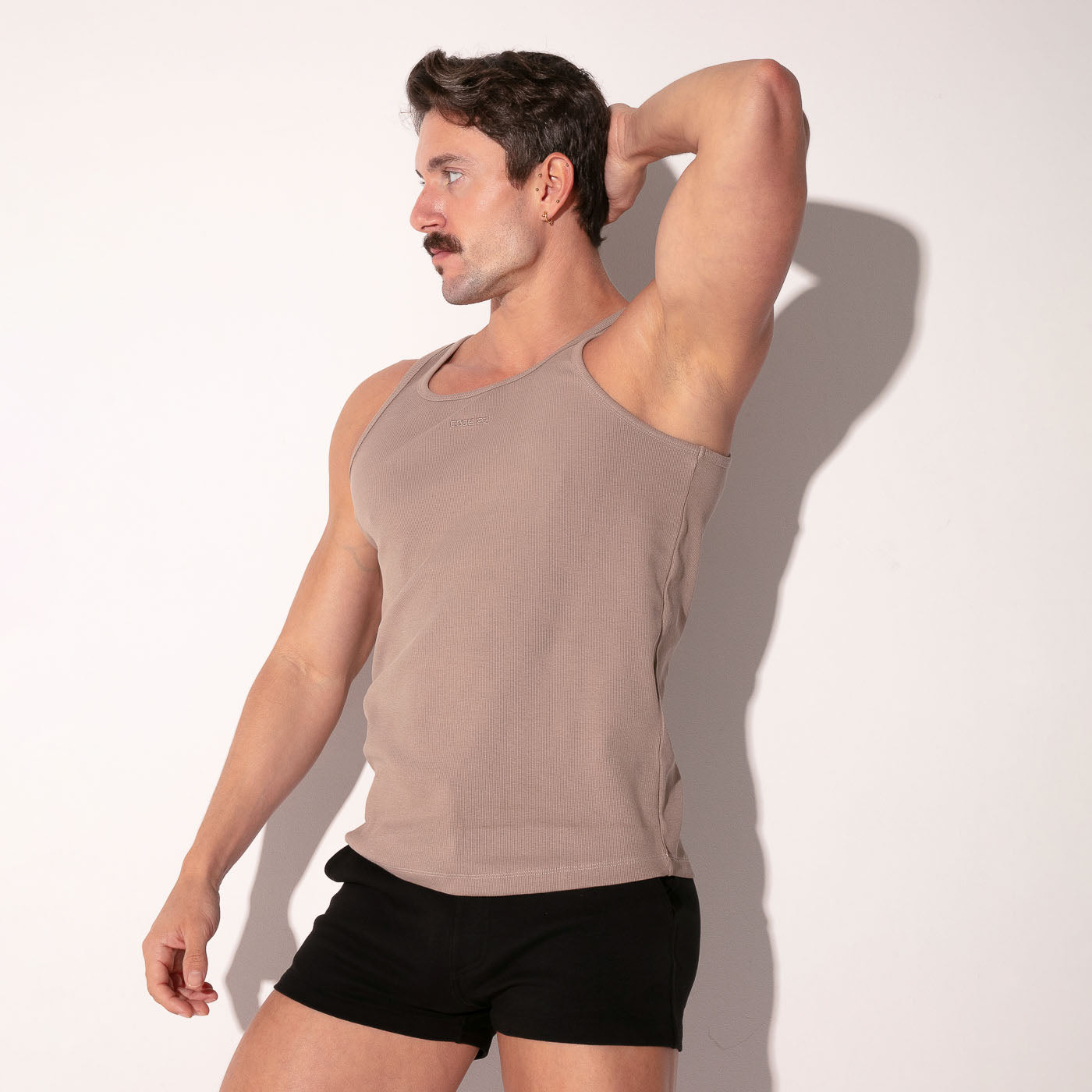 ESSENTIAL RIB TANKTOP TAUPE