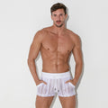 Mini short rejilla de raya blancas