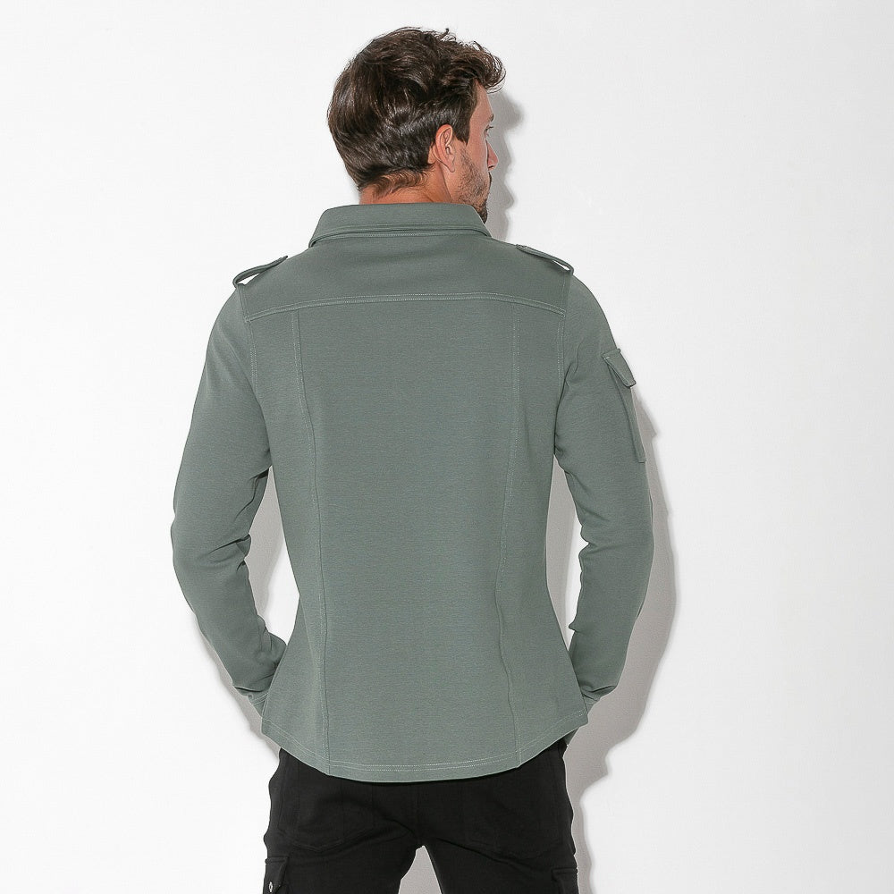Sobre camisa cargo slim fit caqui