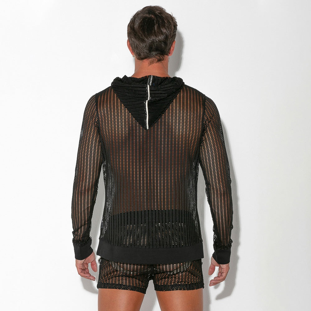 Sudadera en jacquard calado negro