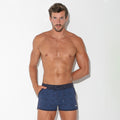 Geometric print mini short navy blue
