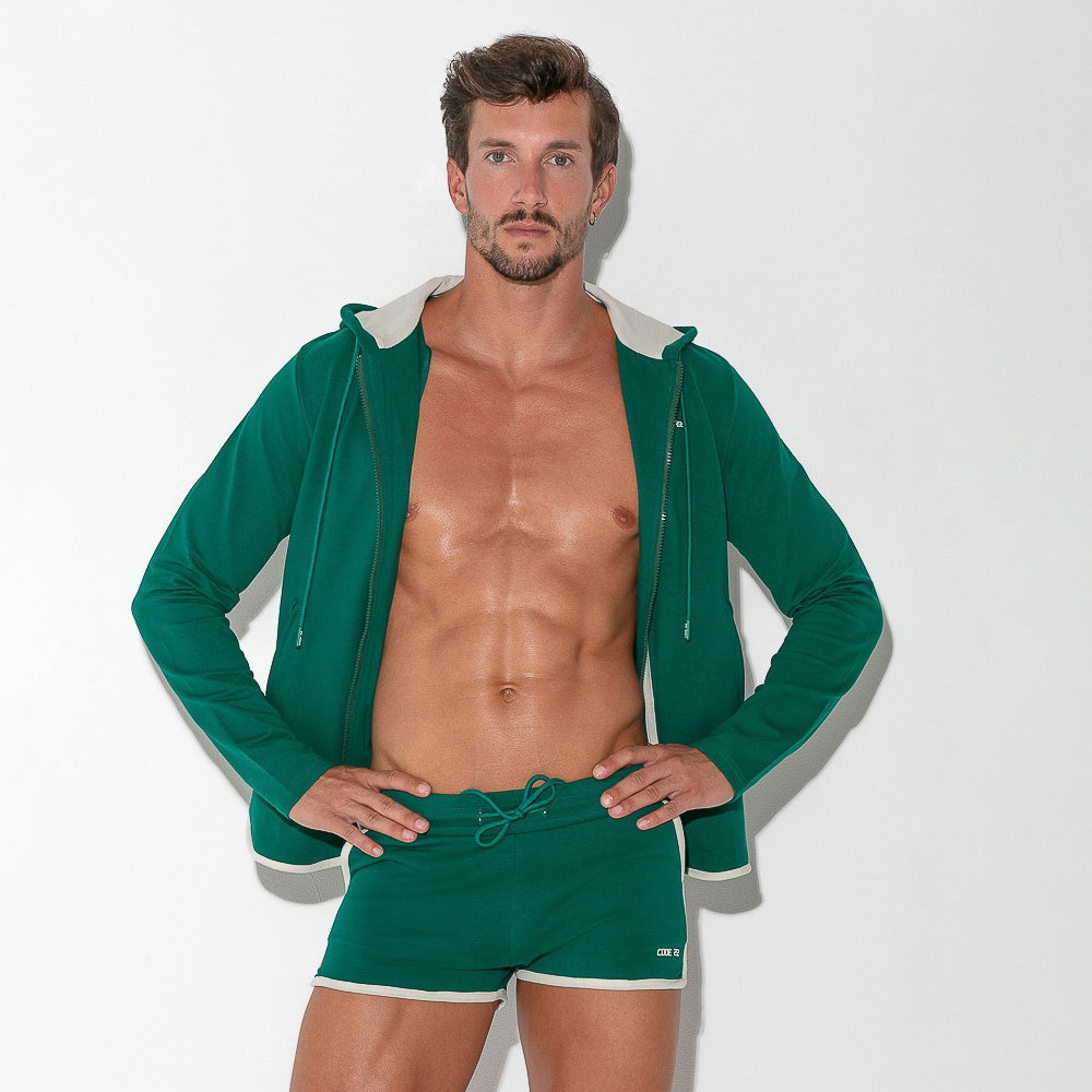 Sweat à capuche vert Focus