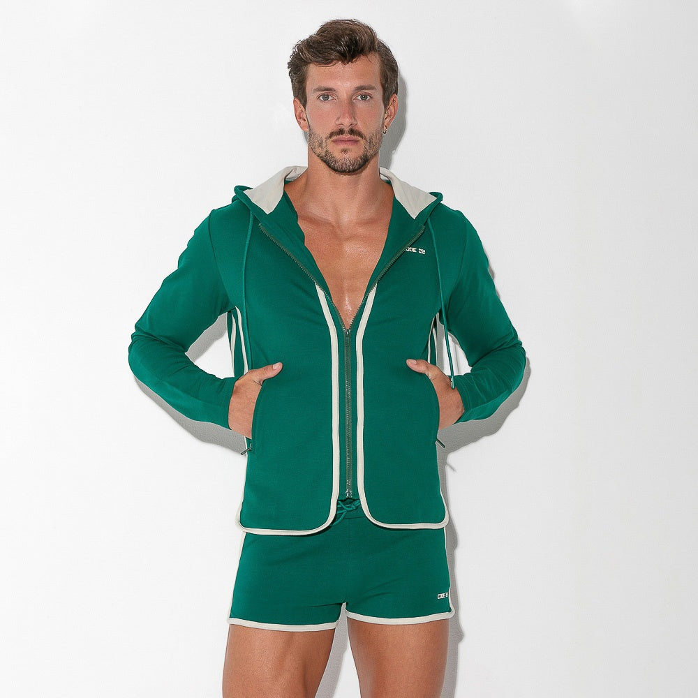 Sweat à capuche vert Focus
