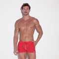 Knitted stripe short coral