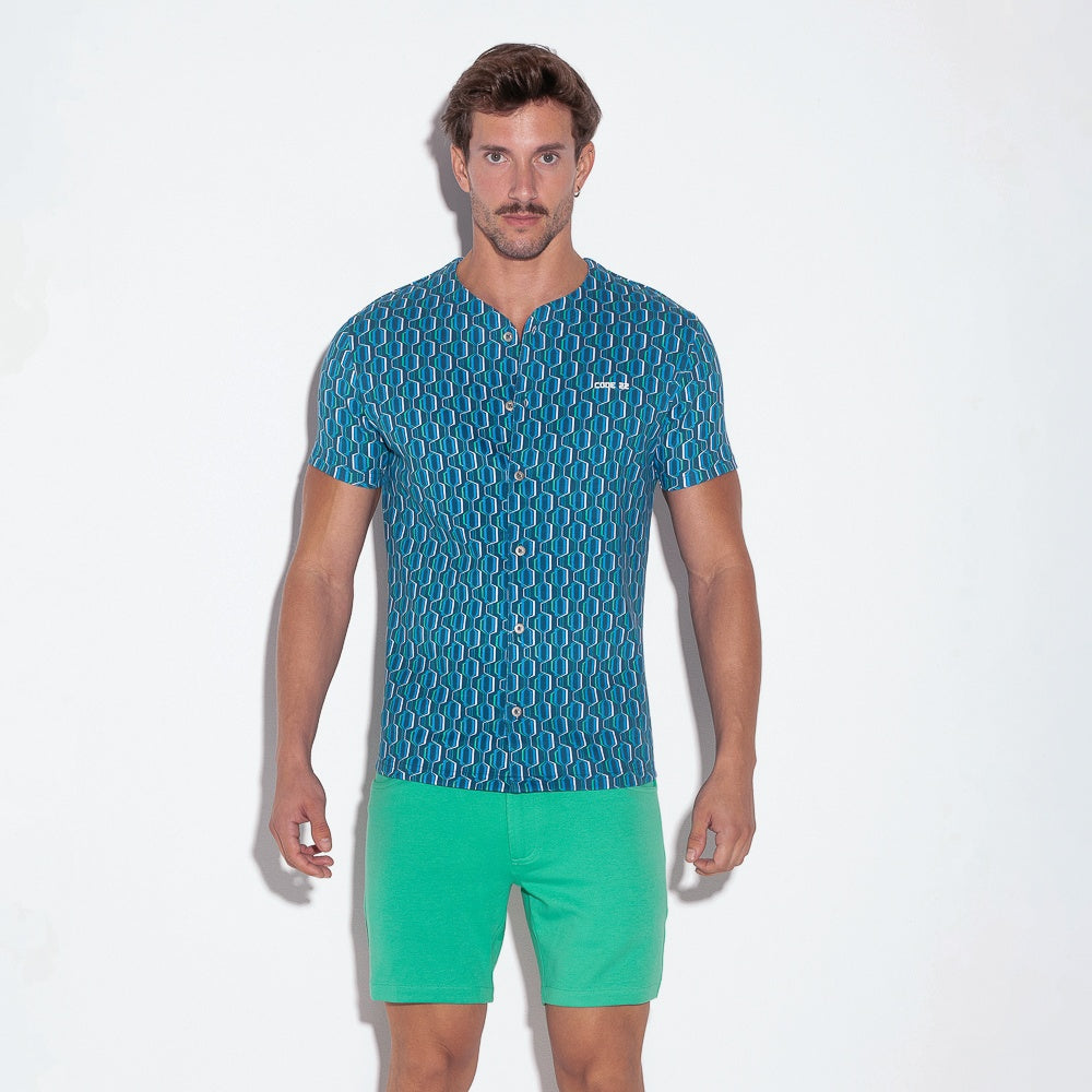 Camiseta slim fit baseball azul