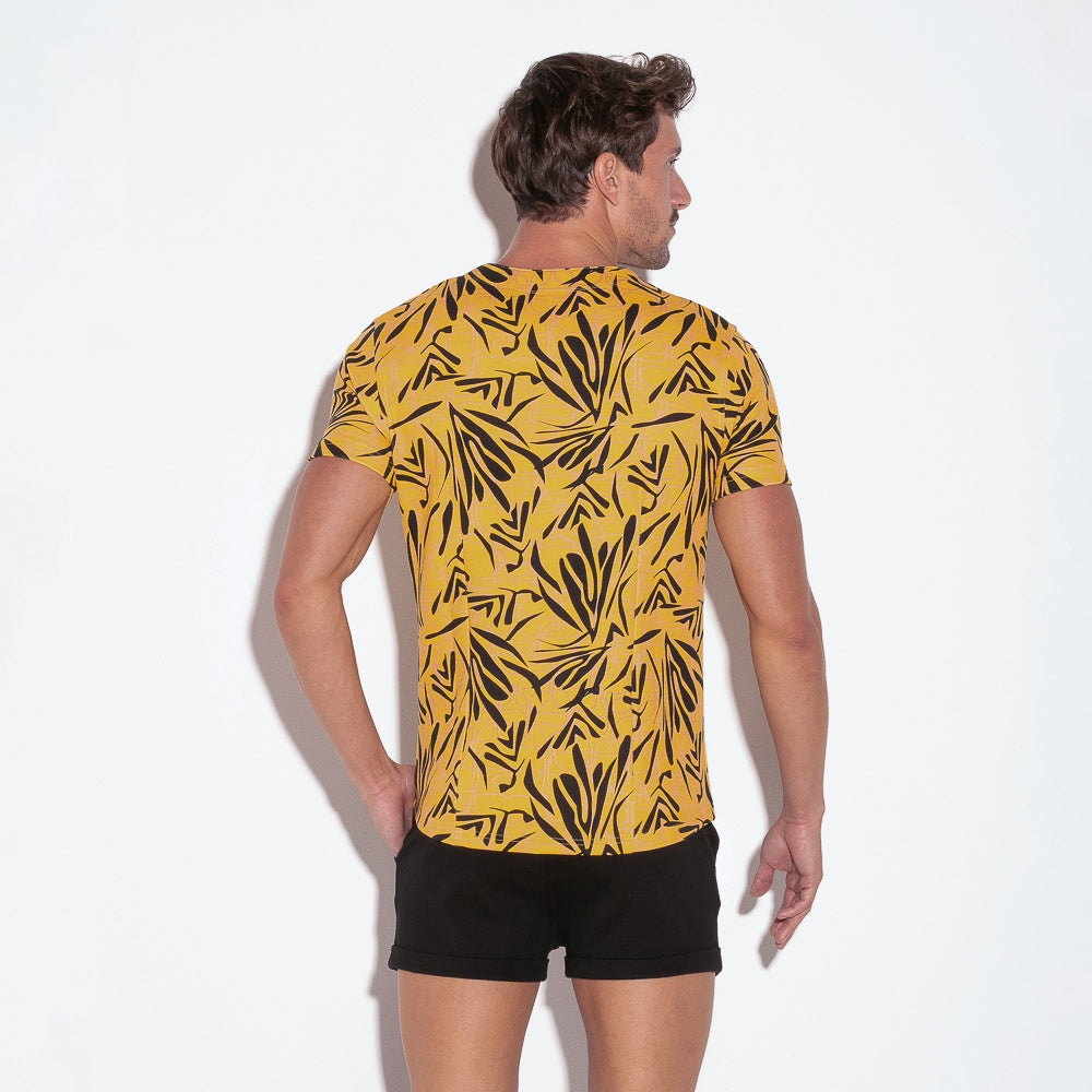 Camiseta slim fit baseball mandarina