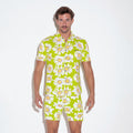 Chemise stretch coupe ajustée vert citron