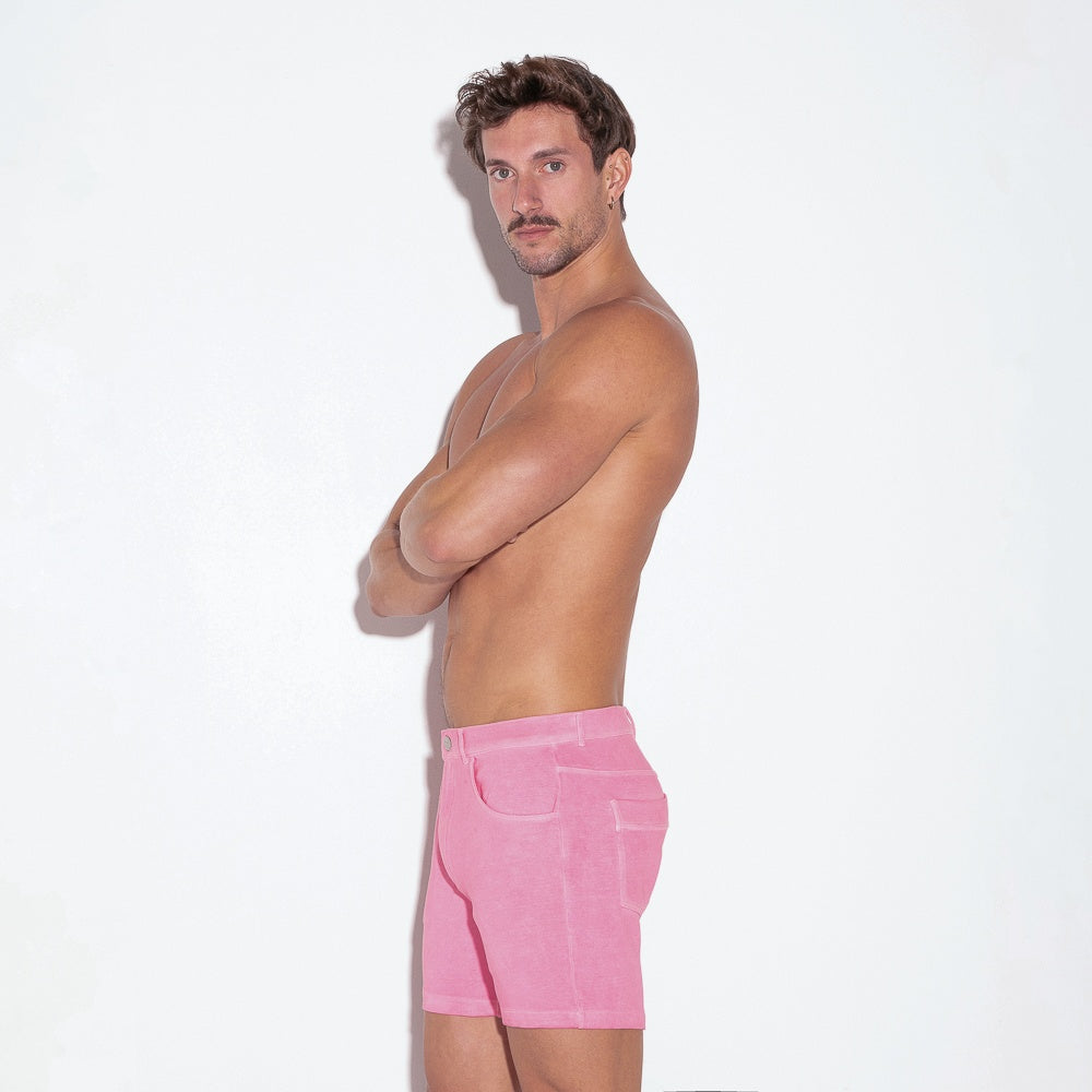 Short vintage 5 bolsillo rosa