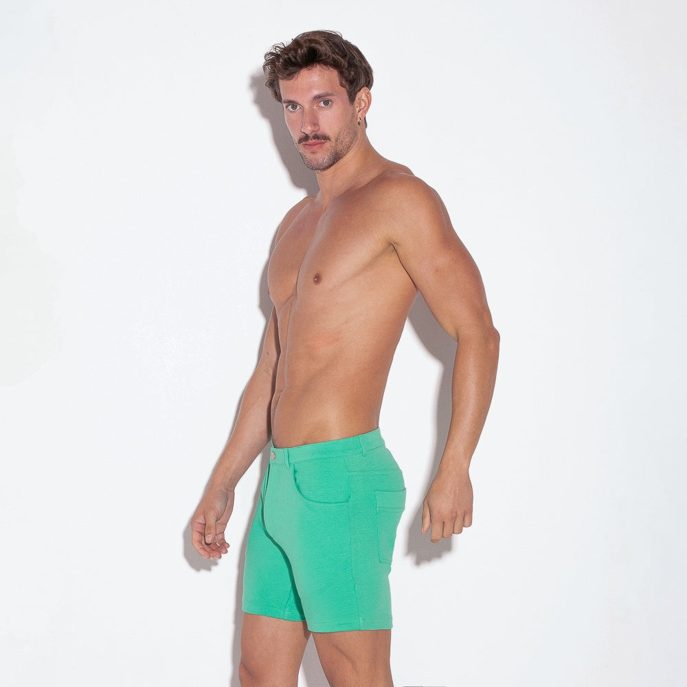 5 pocket short mint green