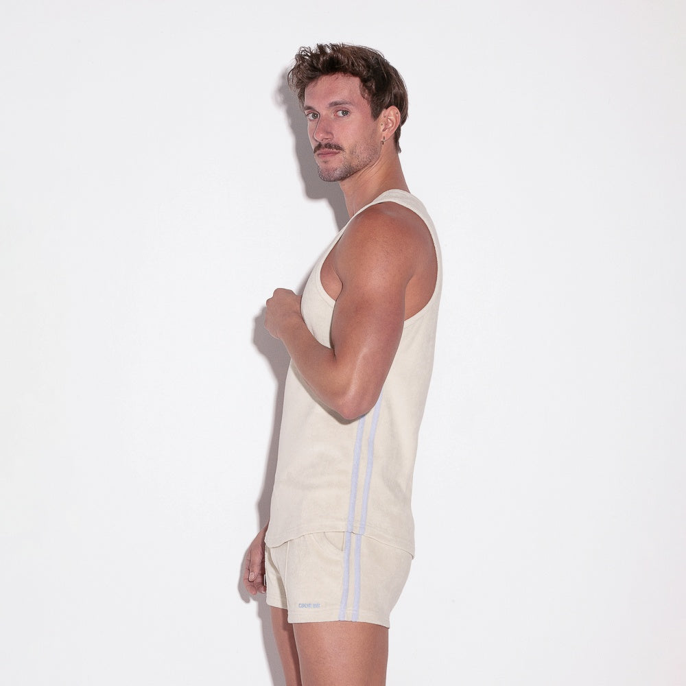 Camiseta tank de terry blanco roto