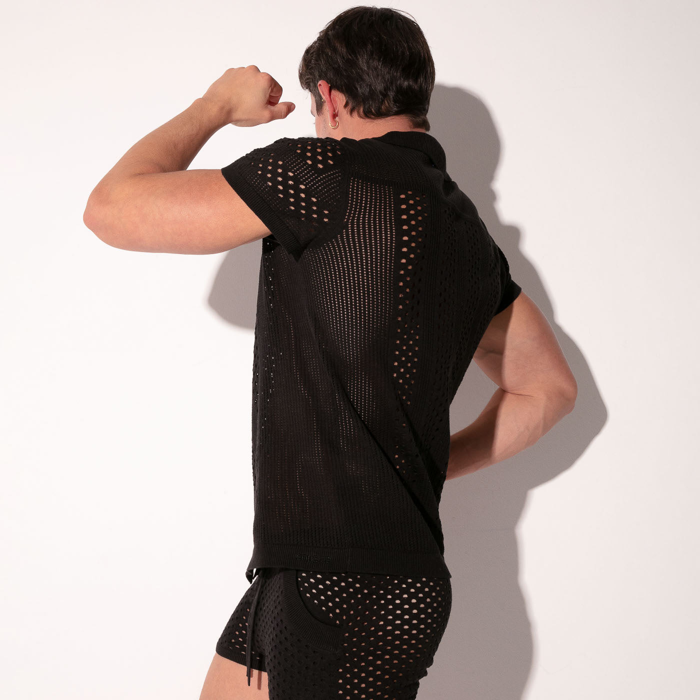 MOSAIC KNIT SHIRT BLACK