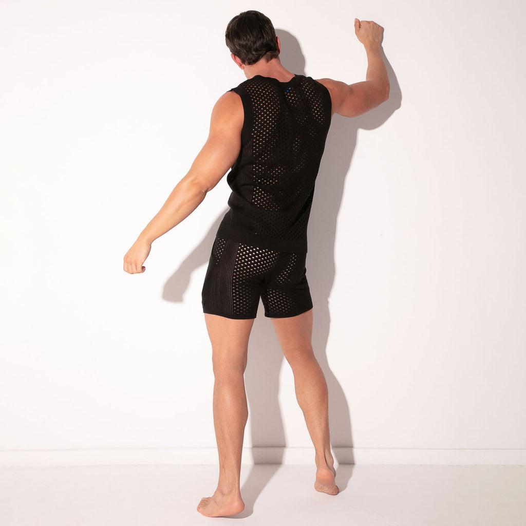 MOSAIC KNIT TANKTOP BLACK