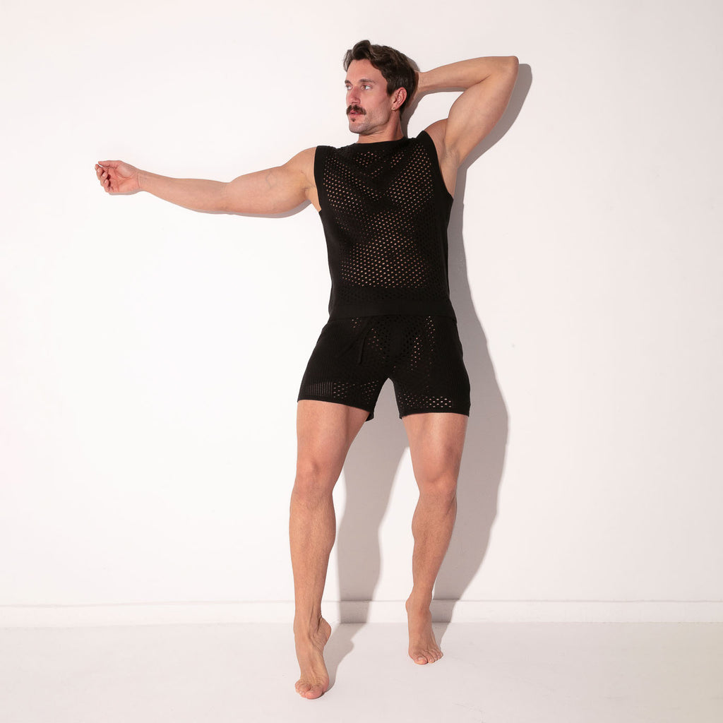 MOSAIC KNIT TANKTOP BLACK