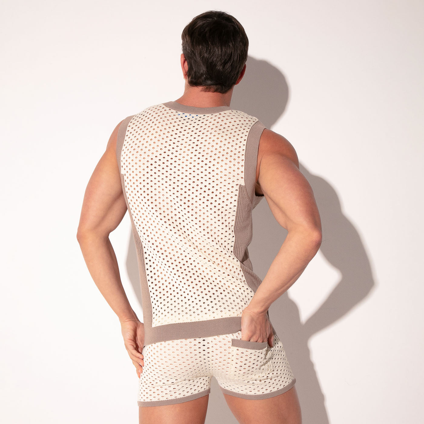 MOSAIC KNIT TANKTOP TAUPE