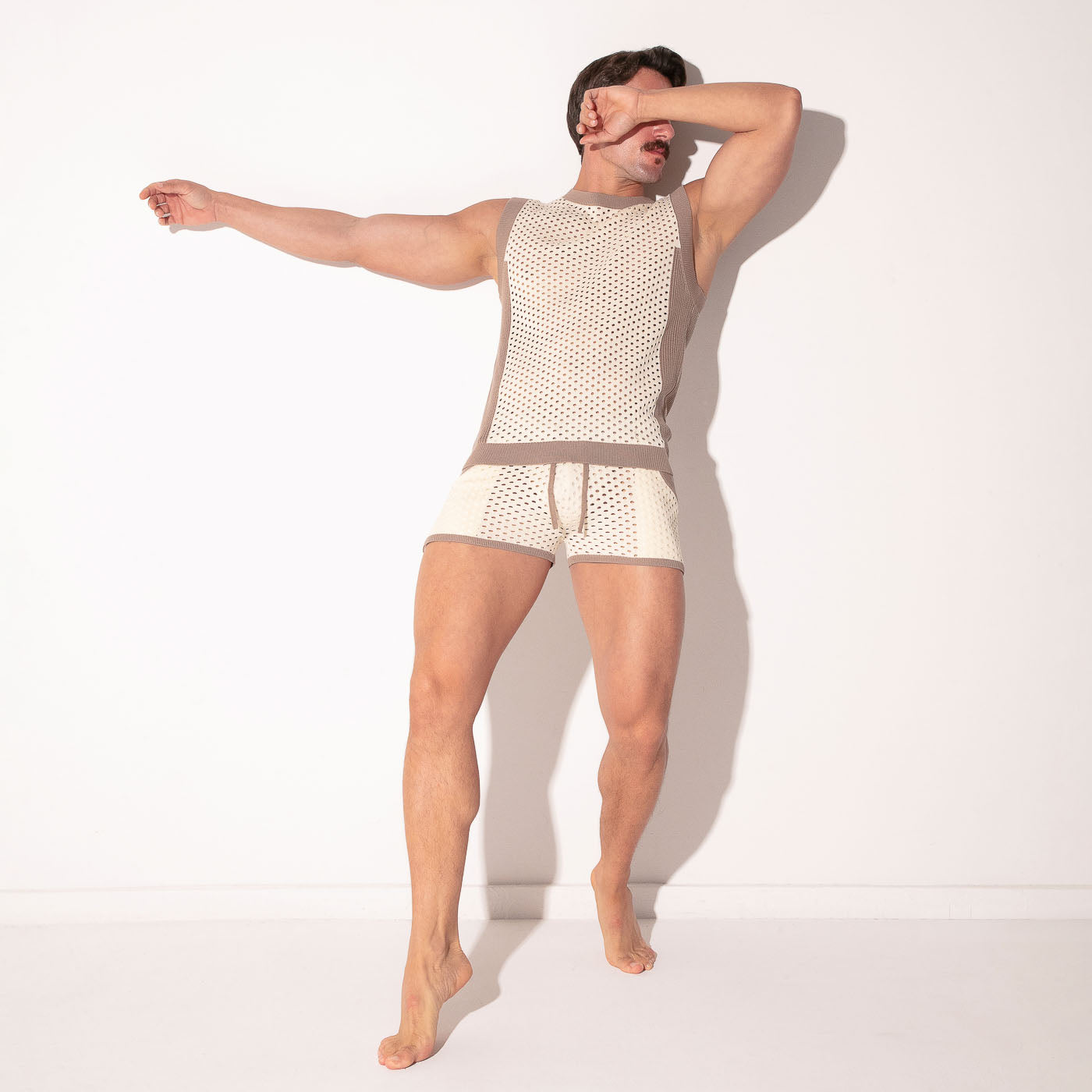 MOSAIC KNIT TANKTOP TAUPE