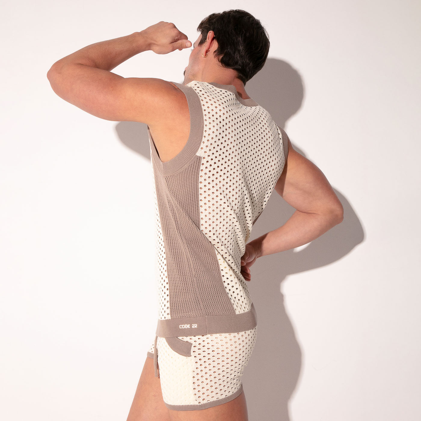 MOSAIC KNIT TANKTOP TAUPE