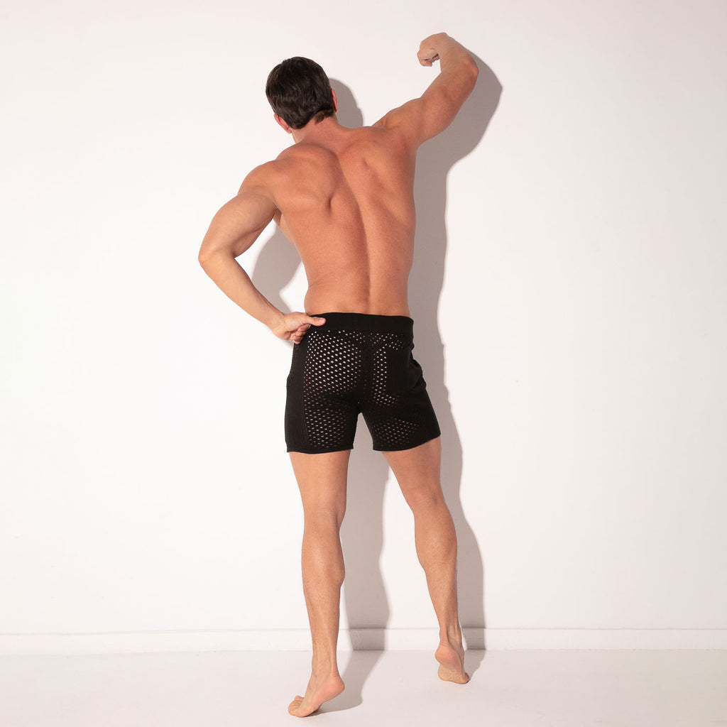 Short bermuda de punto Mosaic negro