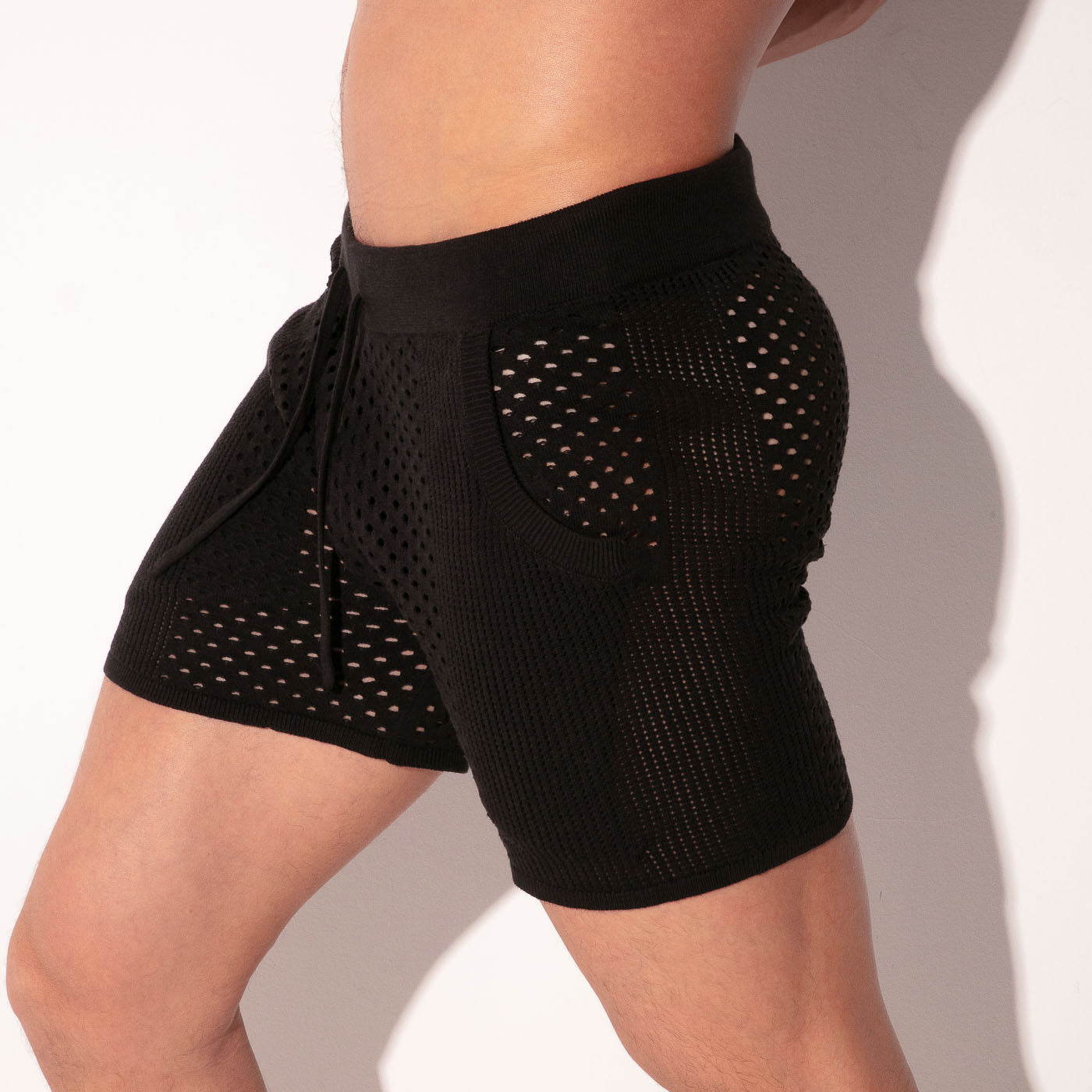 MOSAIC KNIT BERMUDA SHORT BLACK
