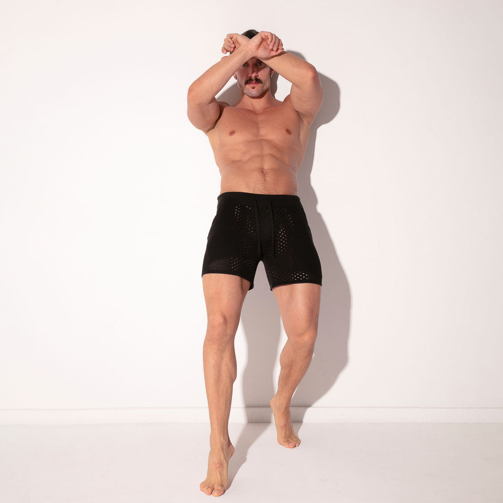 Short bermuda de punto Mosaic negro