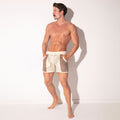 CODE 22 men's taupe Mosaic knit bermuda shorts front view