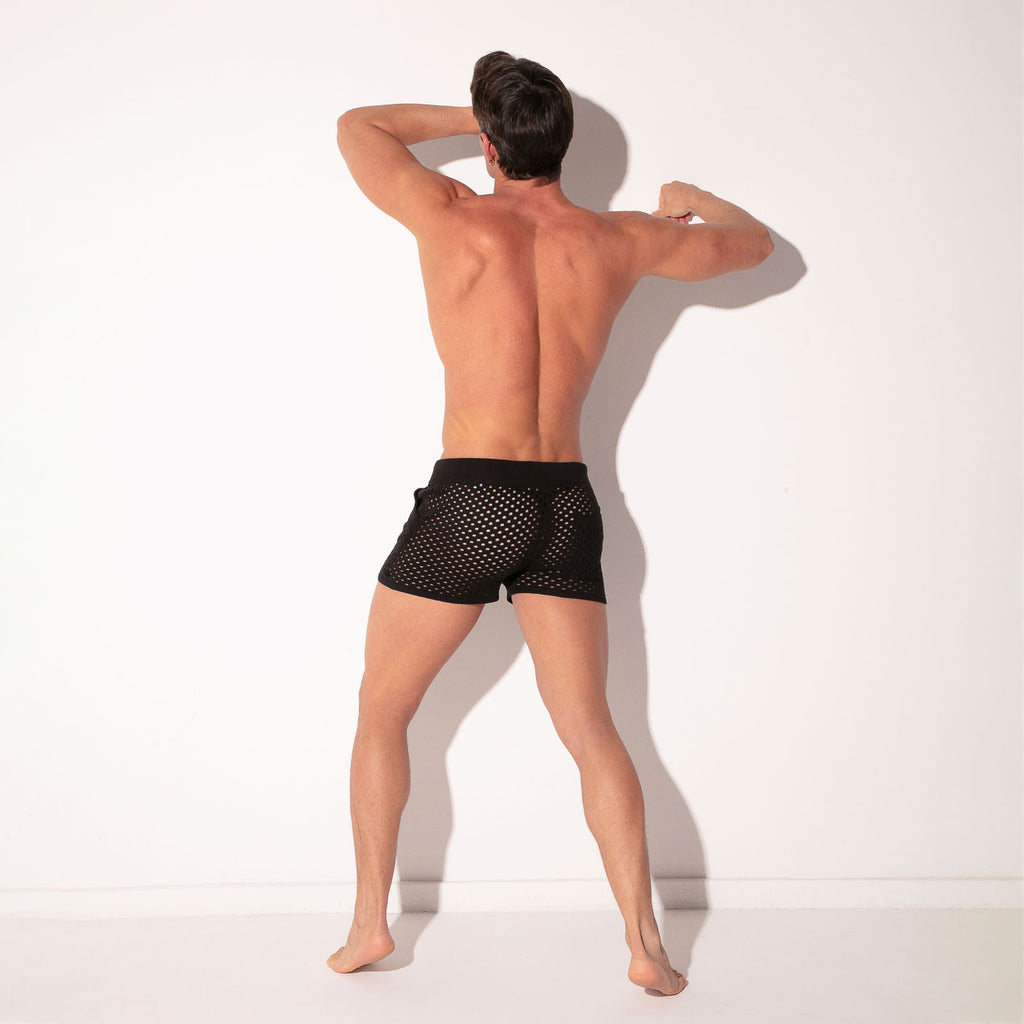 Mini-short de punto Mosaic negro