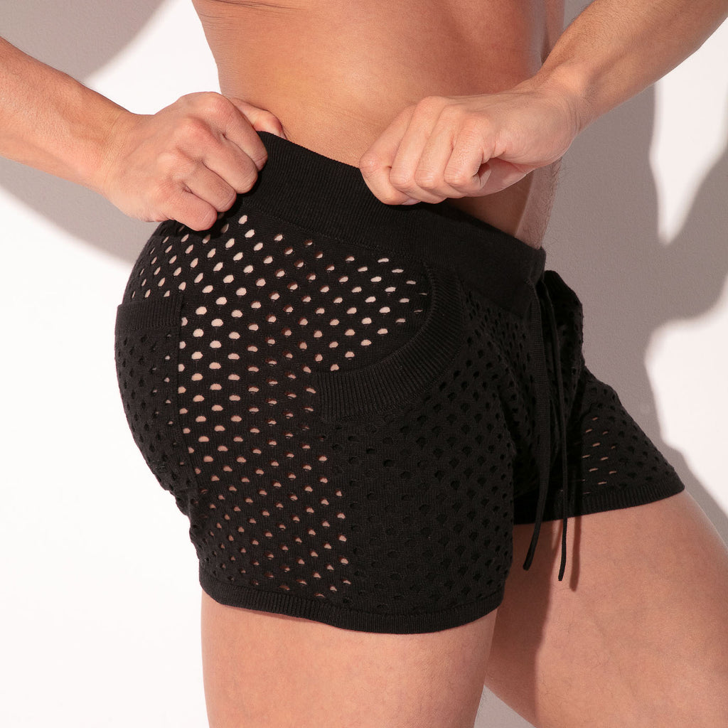 Mini-short de punto Mosaic negro