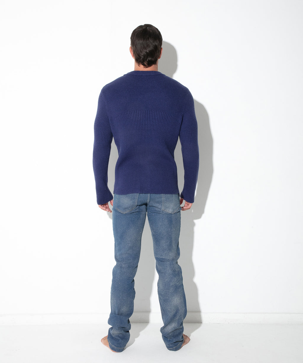 ribbed sweater navy