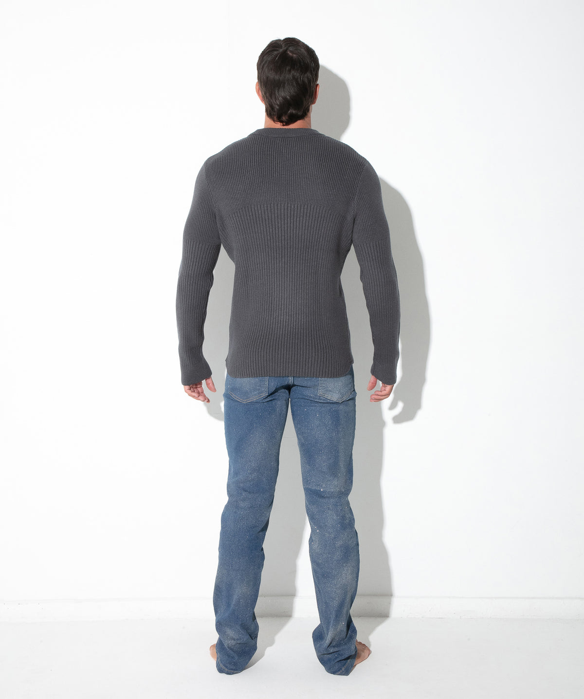 jersey de canalé ribbed antracita