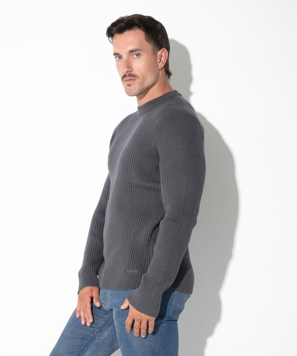 jersey de canalé ribbed antracita