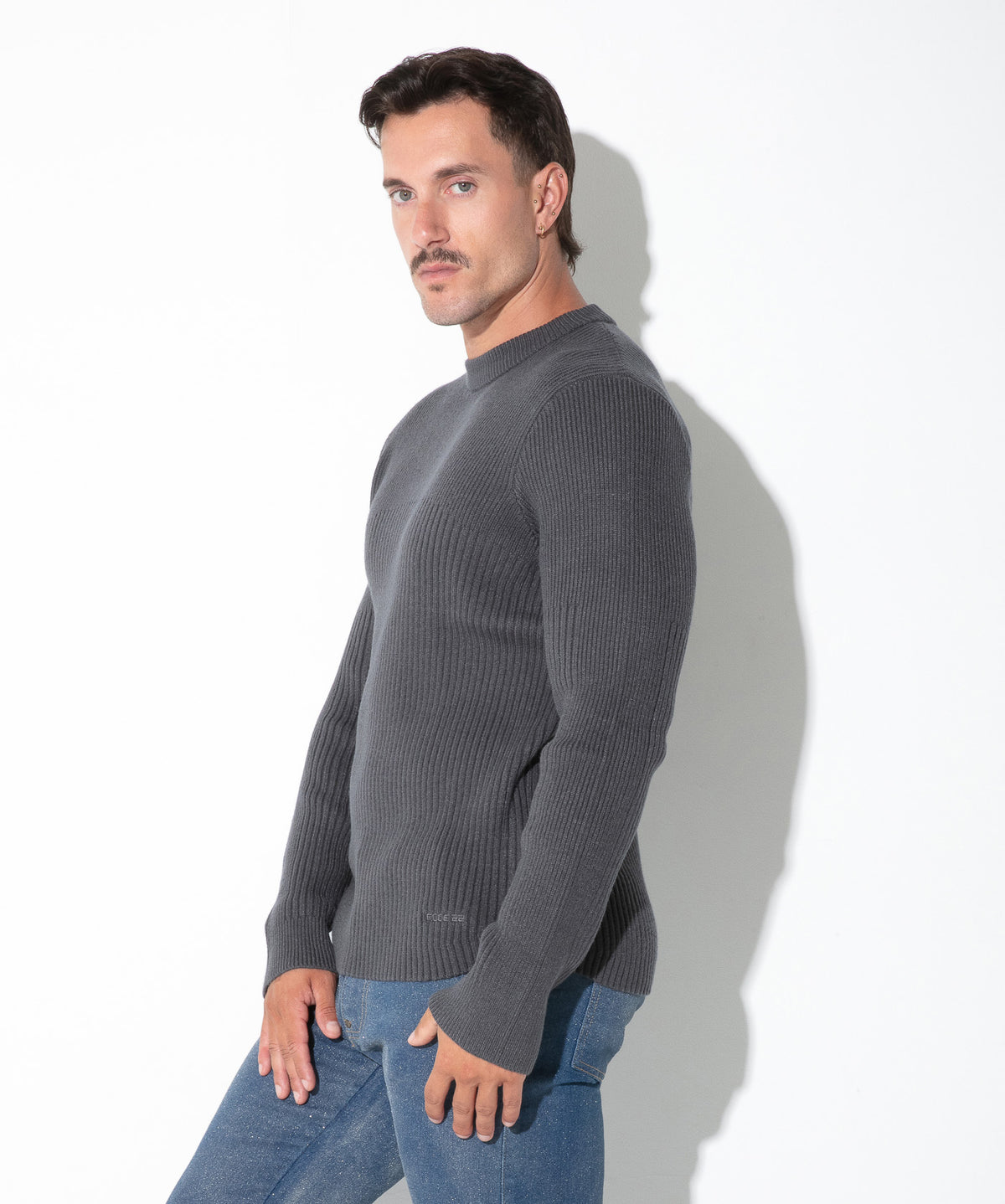 jersey de canalé ribbed antracita