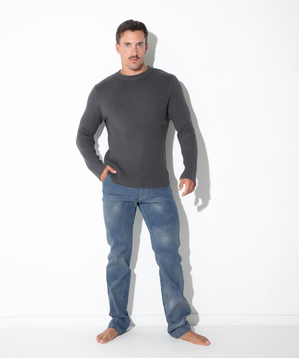 jersey de canalé ribbed antracita