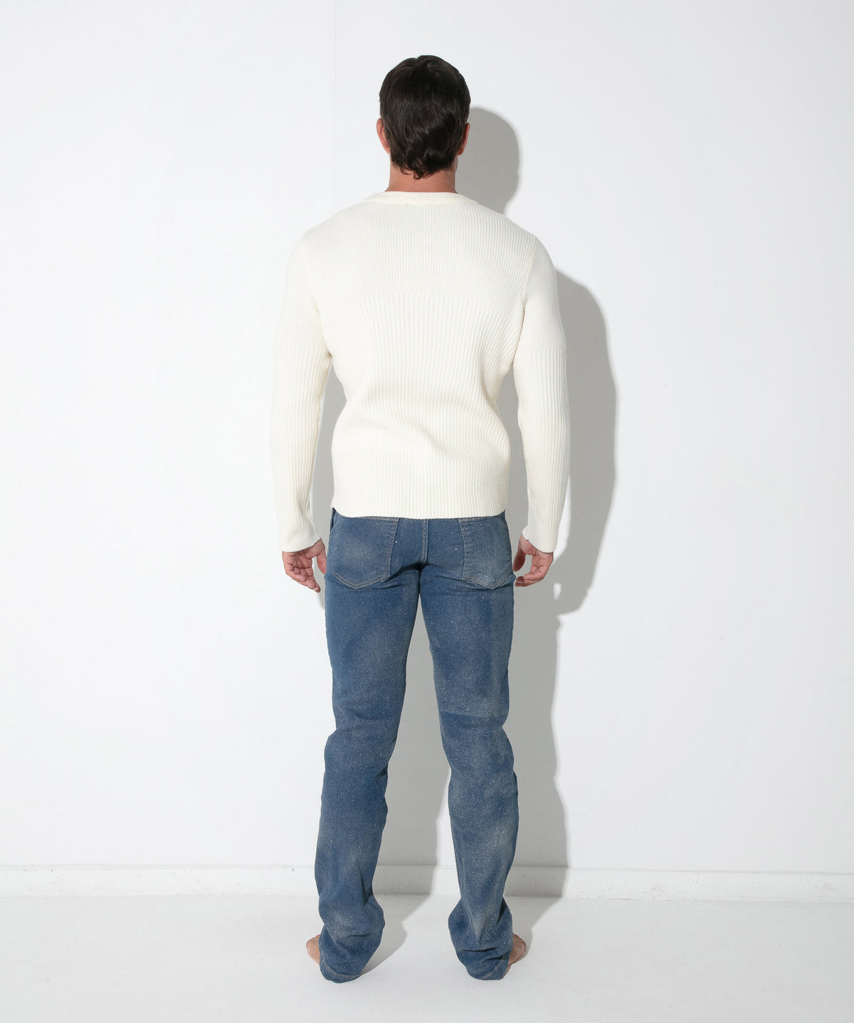 pull côtelé ribbed écru