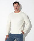 pull côtelé ribbed écru