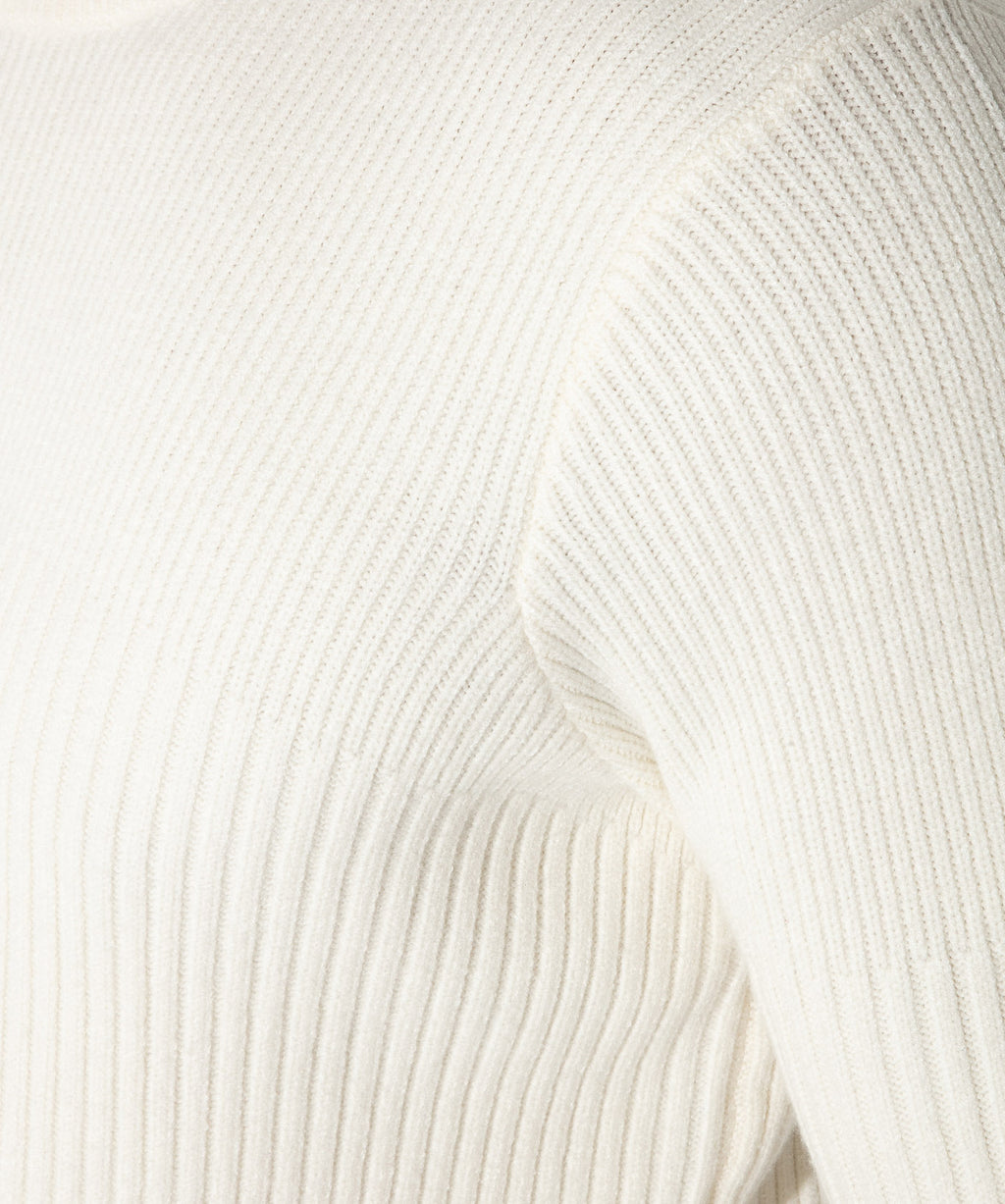pull côtelé ribbed écru