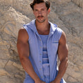 Vintage sleeveless hoody sky blue
