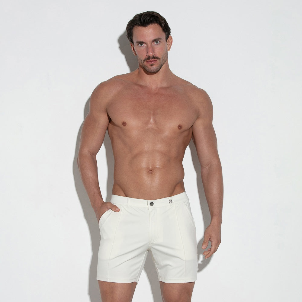Silky stretch short off-white