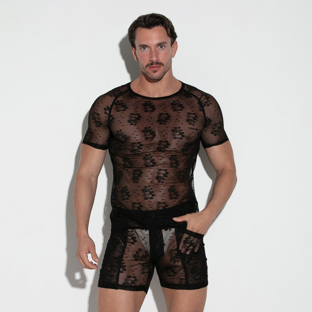 Lace t-shirt black