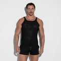 Camiseta tank de jacquard brigade negro