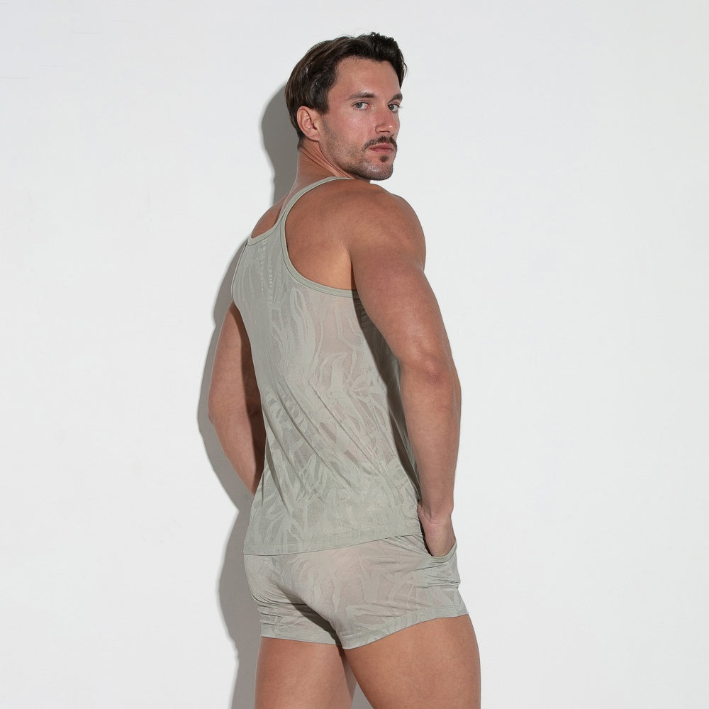 Brigade jacquard tank top khaki