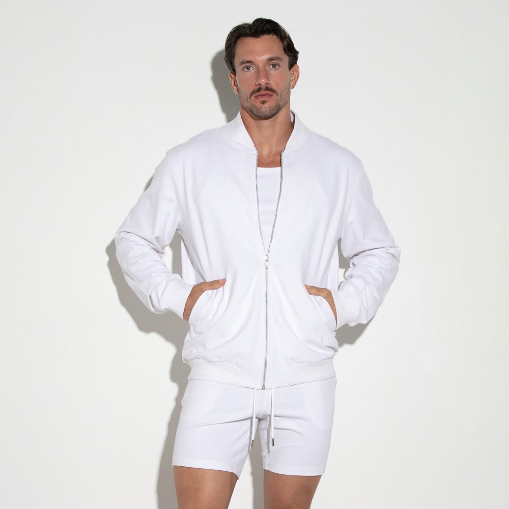 Prisma piqué jacket white