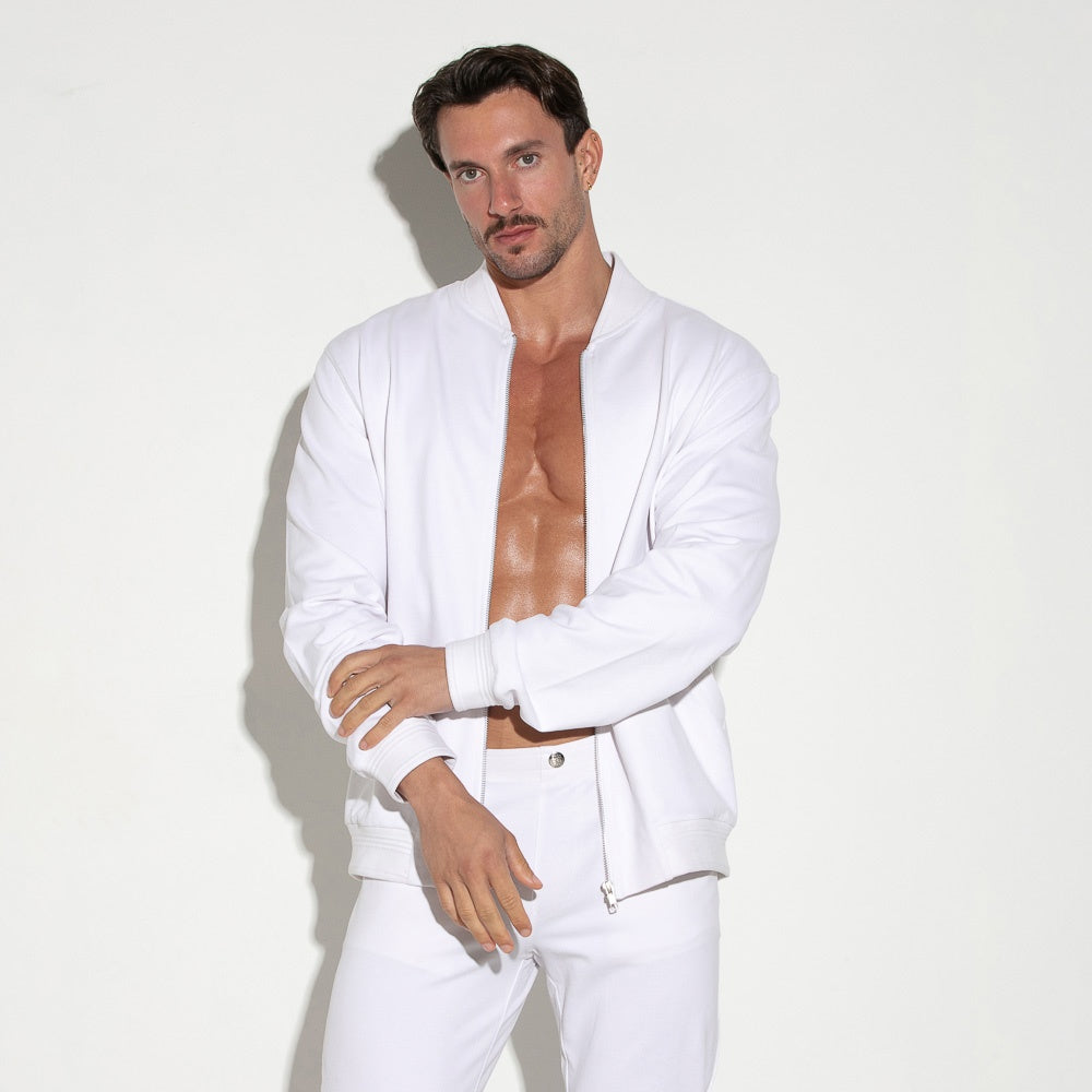 Prisma piqué jacket white