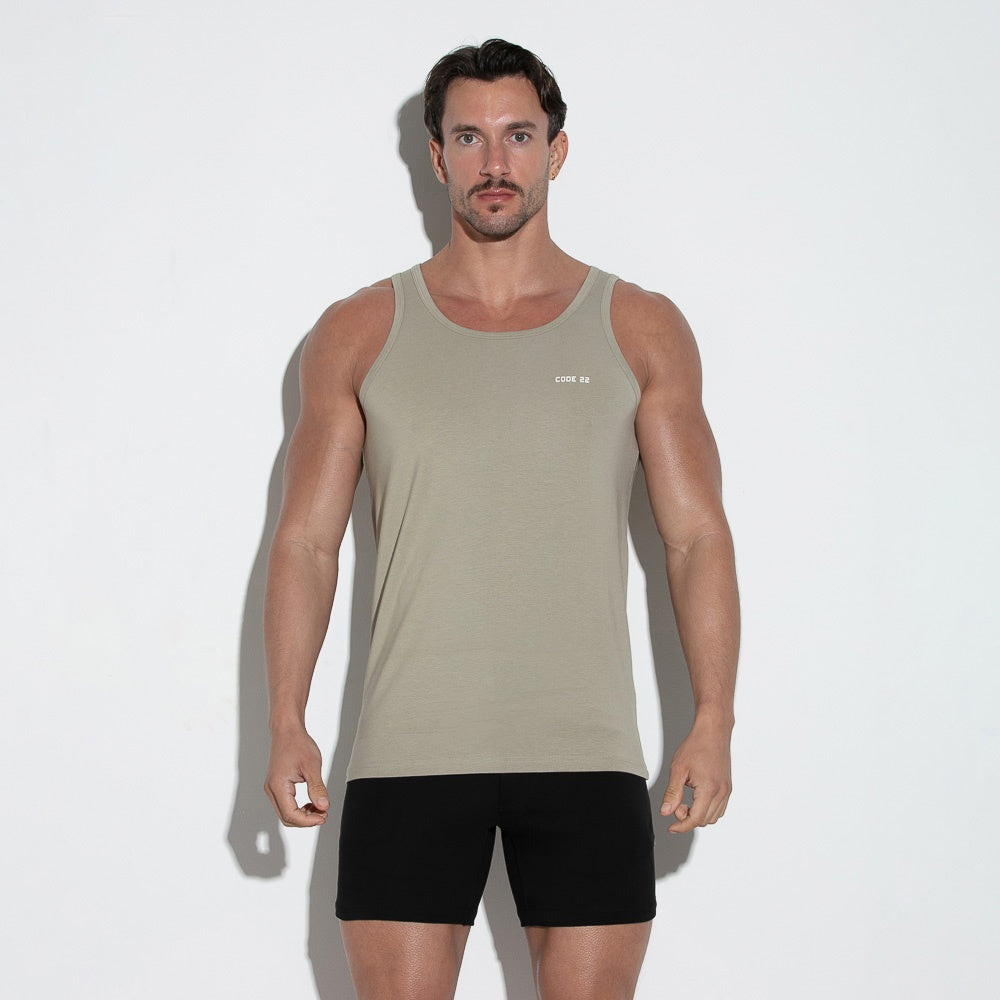 Basic tank top khaki