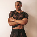 T-shirt en dentelle noire