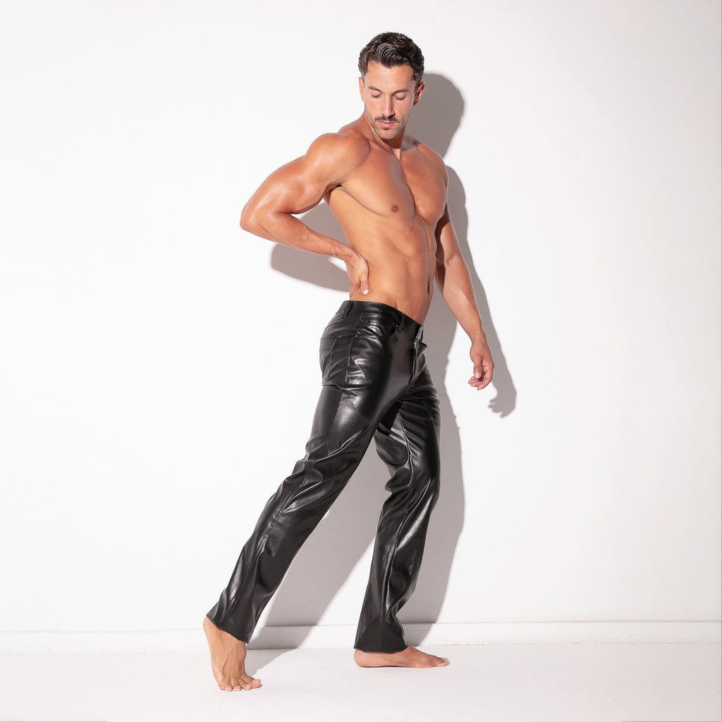 Pantalones de cuero sintético SF